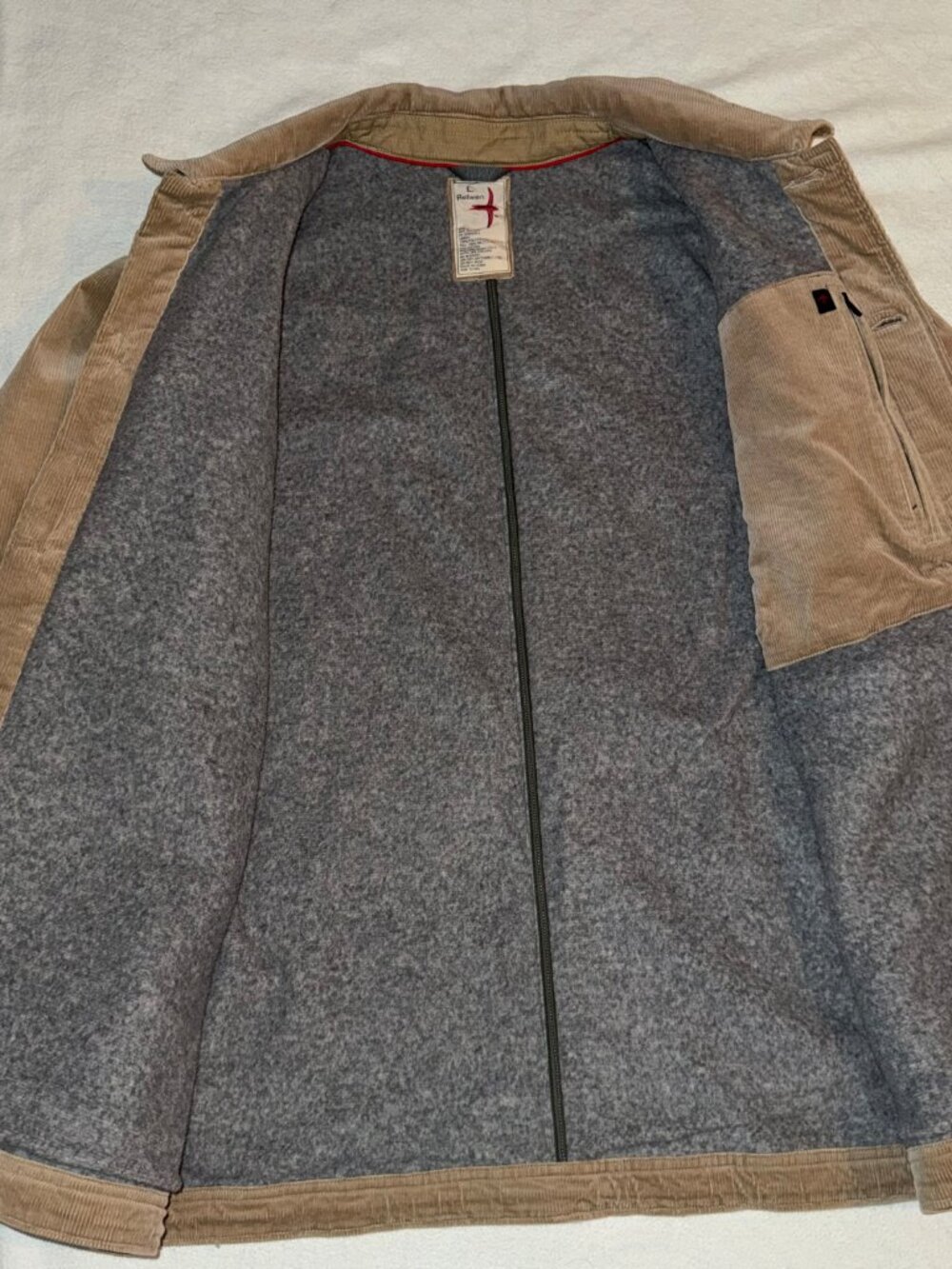 Relwen Pile-Lined Chore Coat - Buff Khaki Corduroy - Size Large - Picture 4 of 4